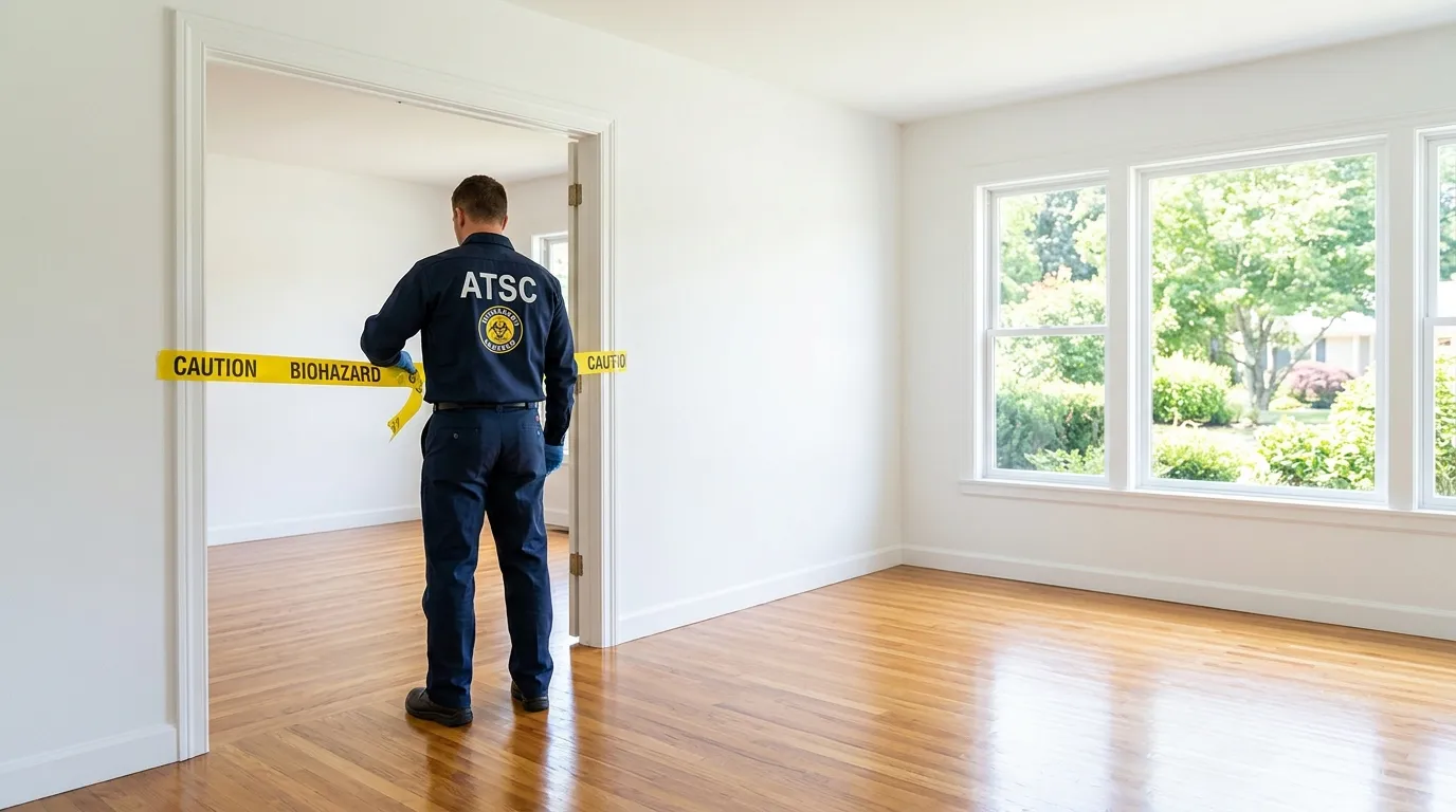 Certified biohazard cleanup crew performing Decomposition Cleanup in Villa Rica